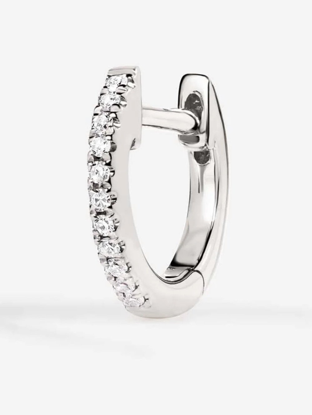 Ring Concierge Diamond Petite Single Huggie Hoop 14k White Gold